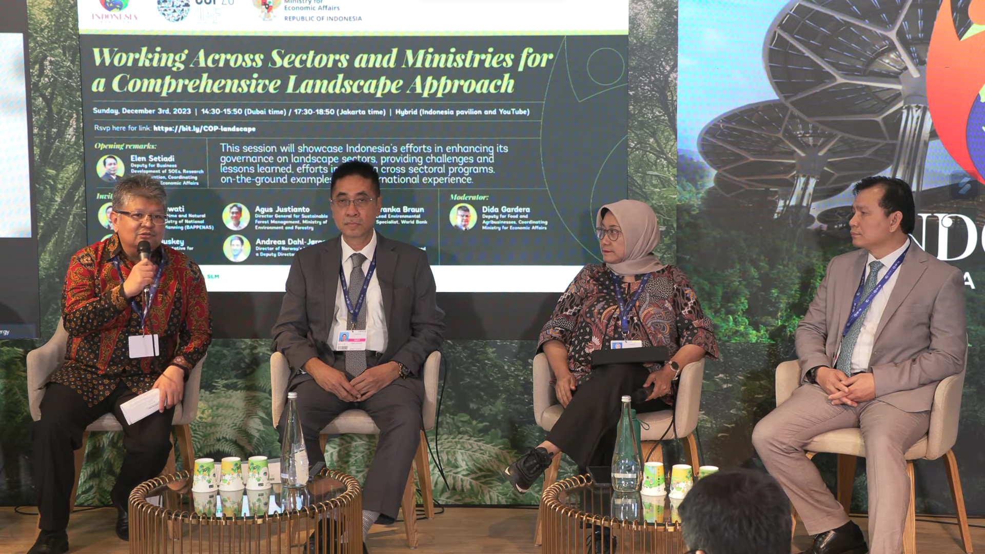 Kemenko Perekonomian dan World Bank Hadirkan Paviliun Indonesia: “Working Across Sector and Ministries for a Comprehensive Landscape Approach” di COP 28 Dubai