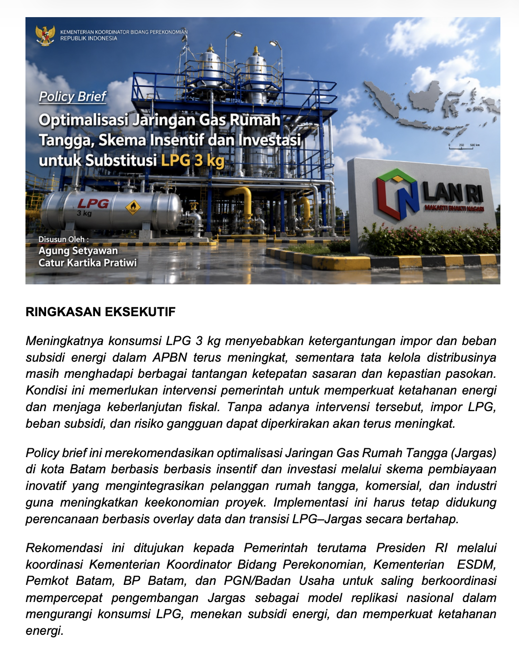 Optimalisasi Jaringan Gas Rumah Tangga, Skema Insentif dan Investasi untuk Substitusi LPG 3 Kg